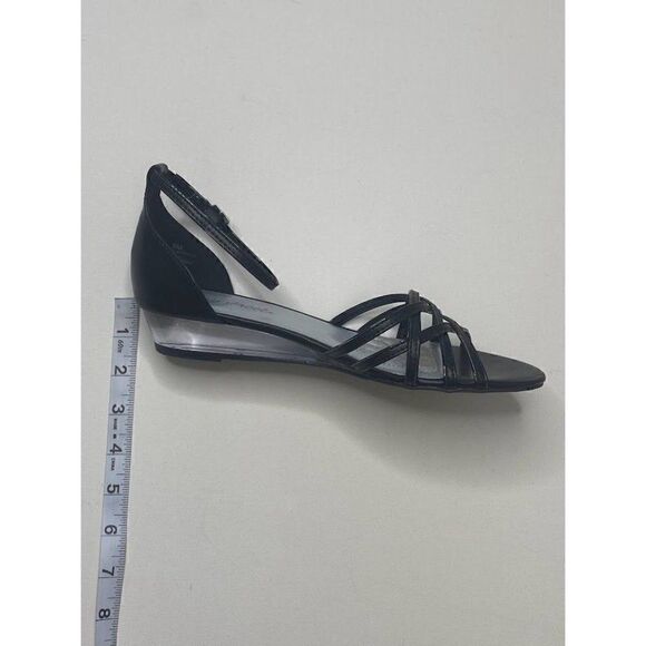 Easy Street Evening Dress Sandals Women's 8 Black Dance Flex Adjustable Strap - Picture 5 of 8